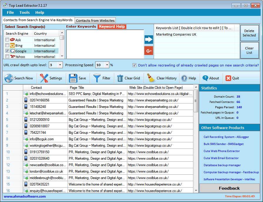 Lead Extractor is contact information spider