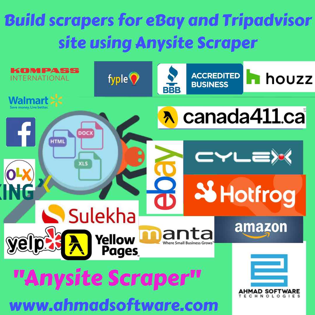 Build scrapers for eBay and Tripadvisor site using Anysite Scraper