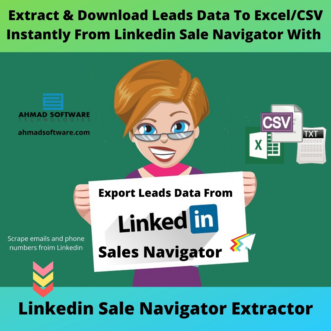 Download Data To Excel/CSV Instantly With Linkedin Sale Navigator Extractor