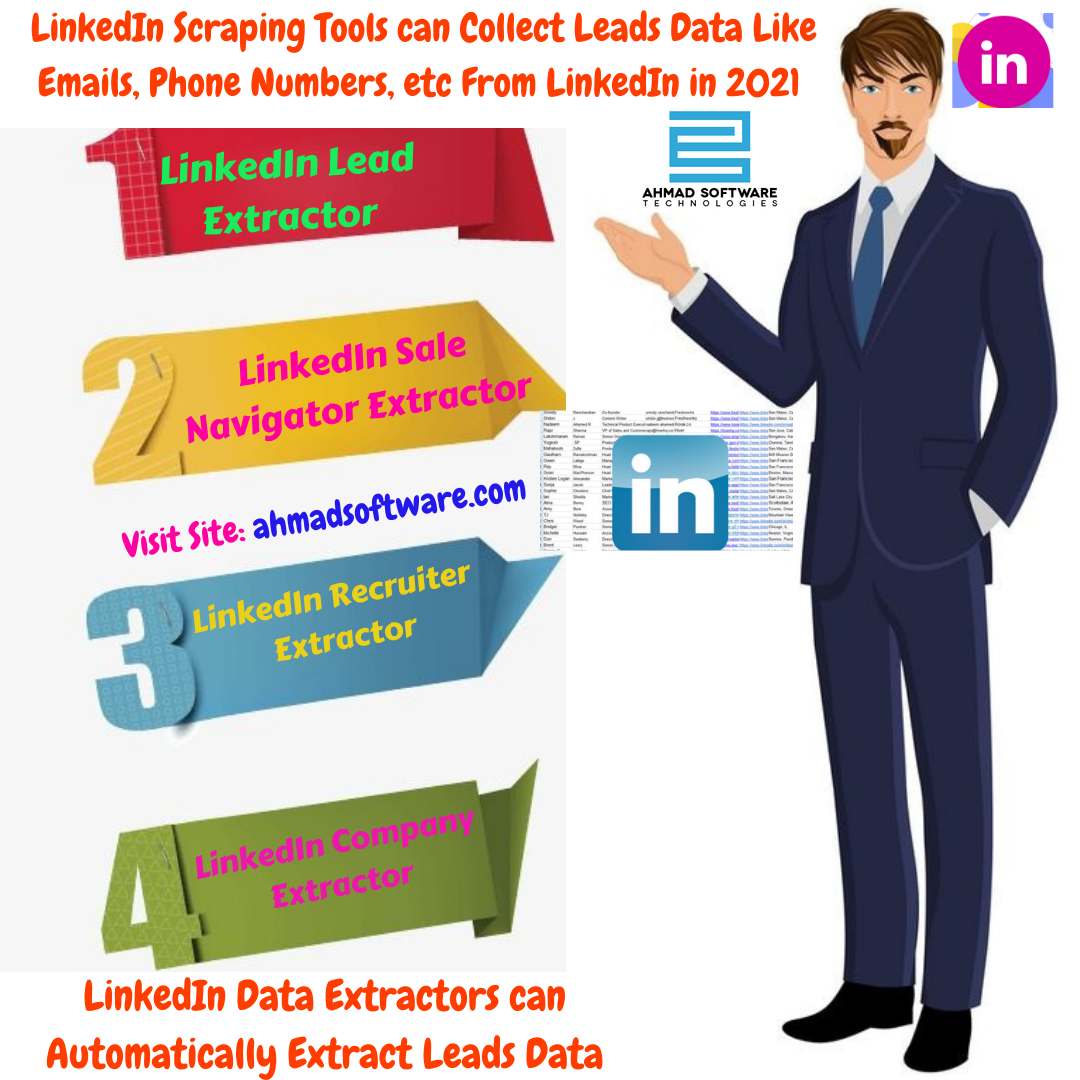 LinkedIn Scraping Tools can get leads data from LinkedIn like Emails