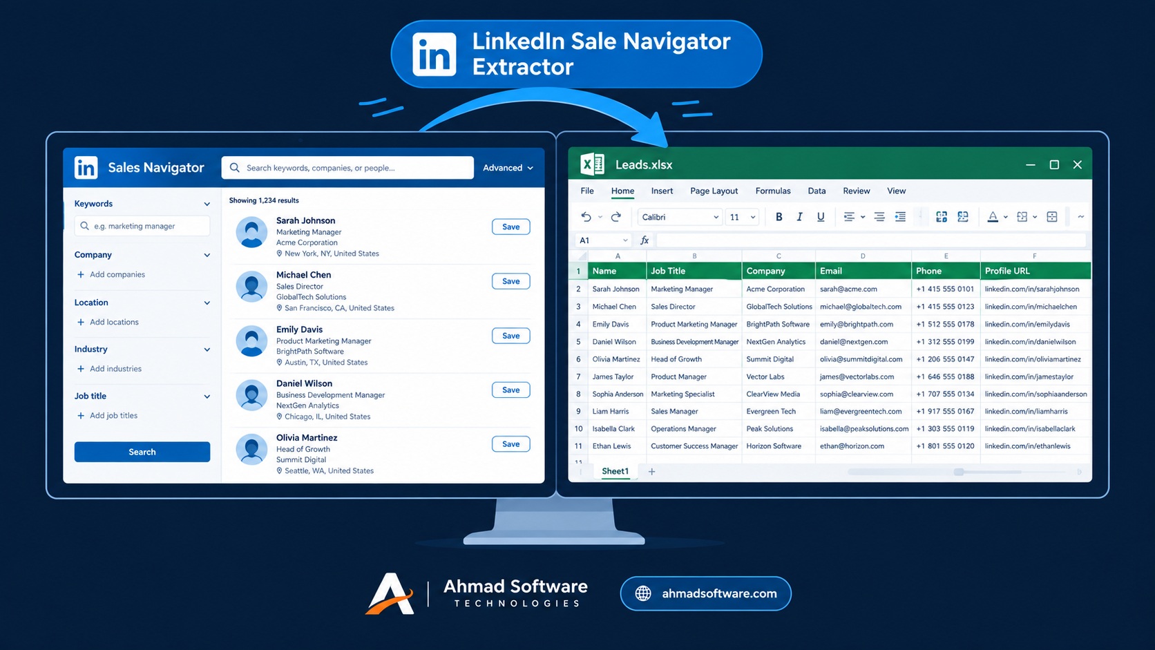 How to scrape LinkedIn sales Navigator Data to Excel?