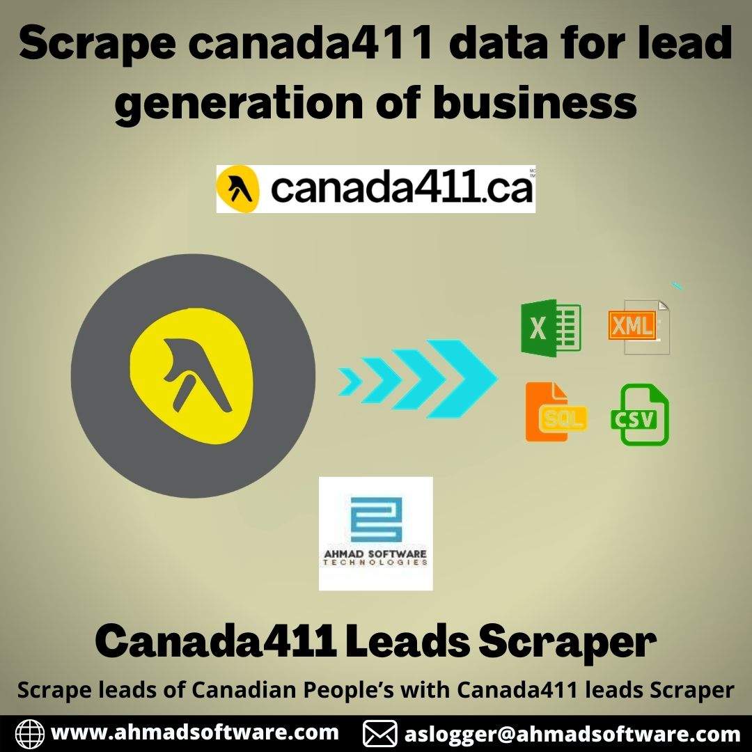 Scrape the canada411 data for lead generation of business