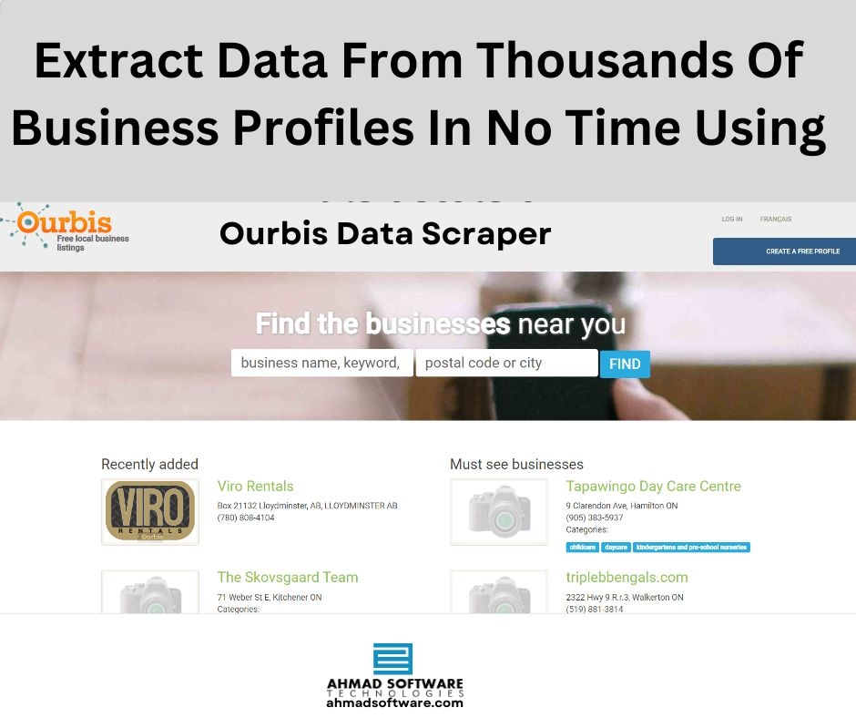 Scrape Data From Canadian Website Ourbis.ca - Web Scraping Tool
