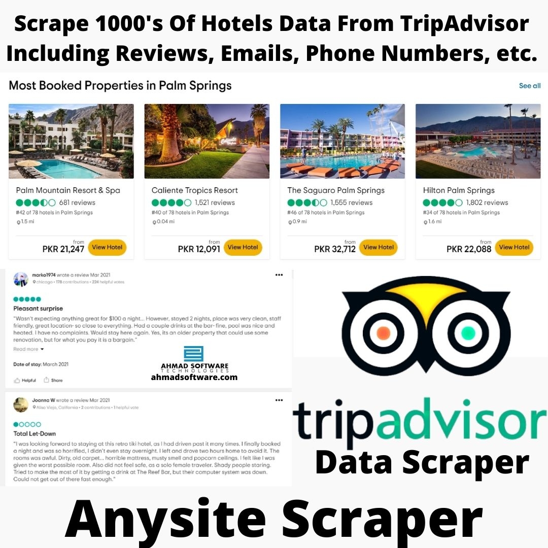 Scrape 1000's Of Restaurants/Hotels Data From TripAdvisor With Anysite Scraper