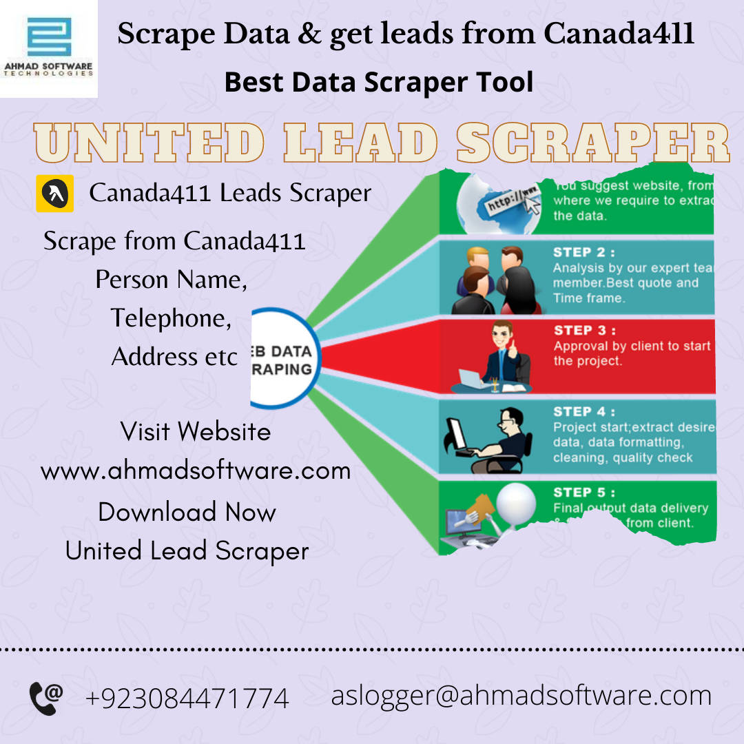 Scrape the canada411 data for lead generation of business