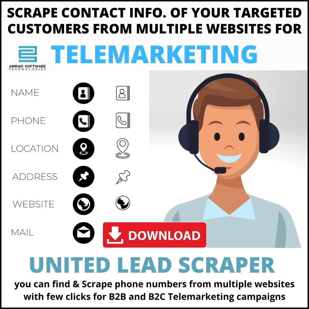 Scrape phone numbers from websites with United leads Scraper