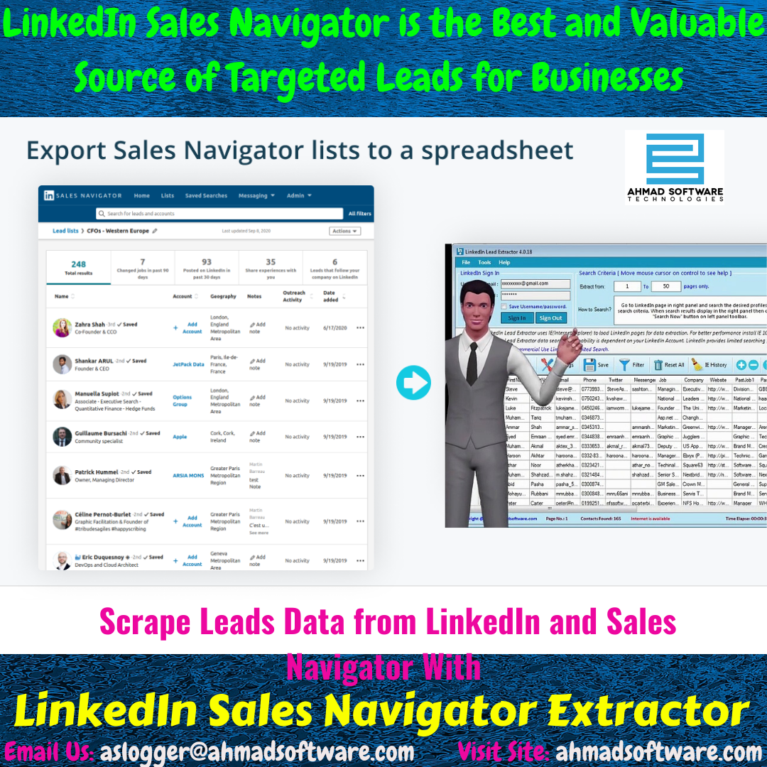 Search and Get Leads Data from LinkedIn and Sales Navigator