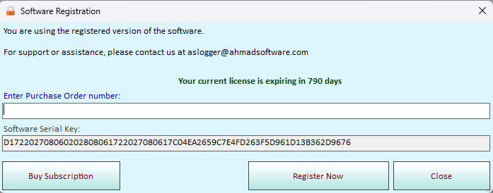 Software Registration dialog (Cute Web Email Extractor Advance)