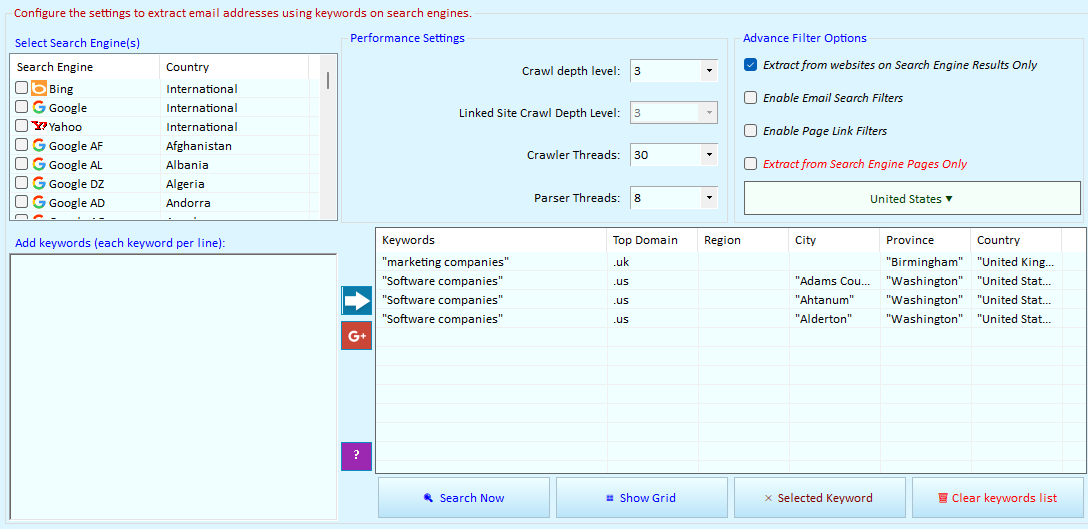 Keywords List