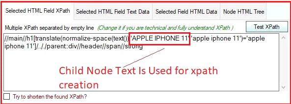 Anysite Scraper Select Child  Node Text