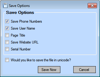 Fax Number Extractor Save Search Screenshot