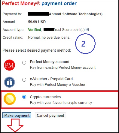 Payment page Step 2
