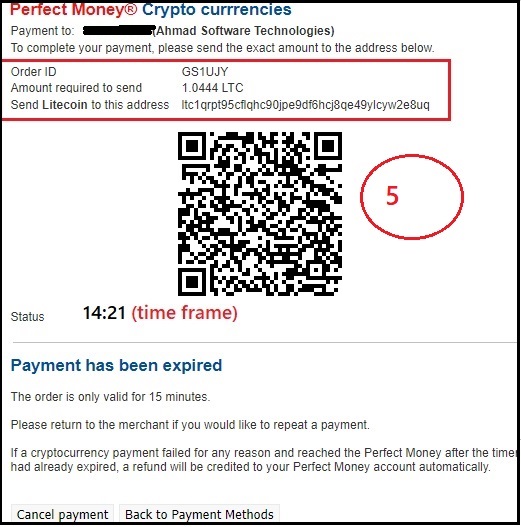 Payment page Step 6