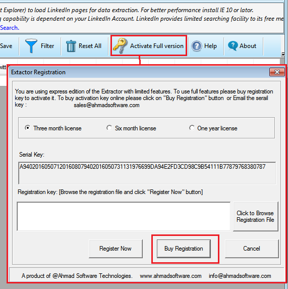 activation key email extractor