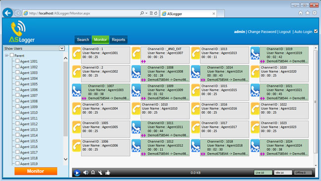 ASLogger Live Call Monitoring Screenshot