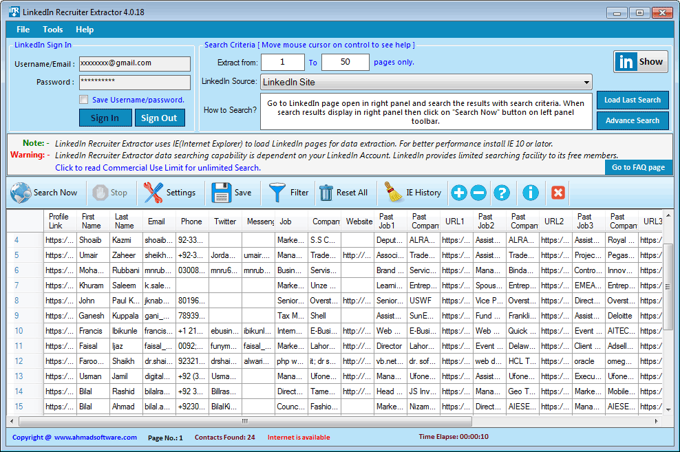 Extract Data From Linkedin Screenshot