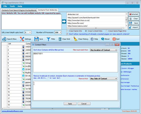 Web Lead Scraping Software Removal Screenshot